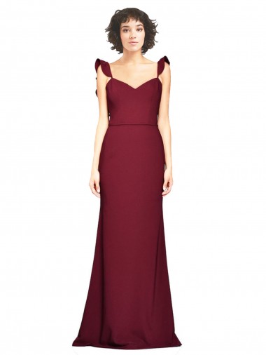 Sleeveless Stretch Crepe Mermaid Strapless Burgundy Prom Dress Canada Store