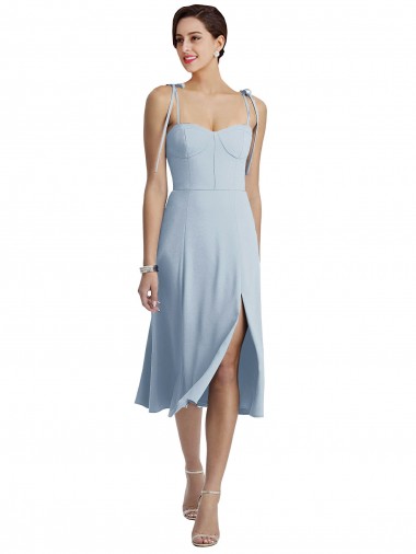 Sleeveless Stretch Crepe A-Line Midi Length Sweetheart Prom Dress Canada Store
